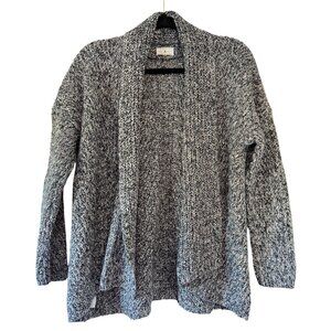 Lou & Grey Marled Gray Speckled Knit Long Open Cardigan Women’s Medium